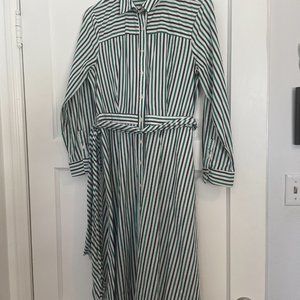 J. Crew button up, belted dress, size 10